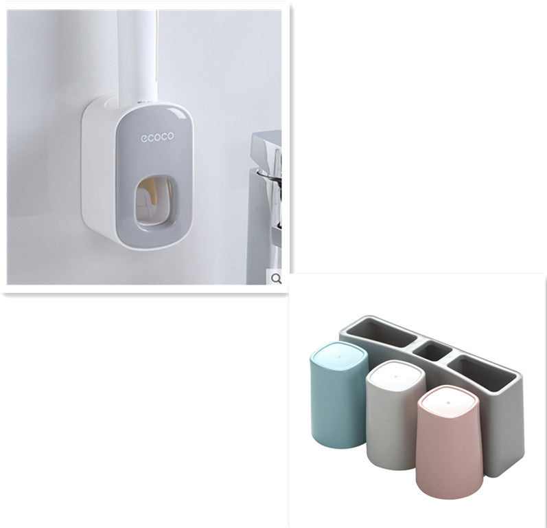 Porta dentifricio automatico da parete, set di accessori per il bagno, dispenser