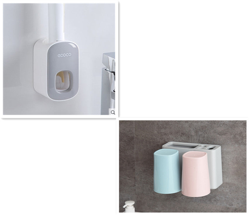 Porta dentifricio automatico da parete, set di accessori per il bagno, dispenser
