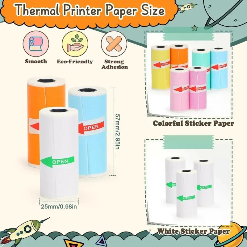 Mini Printer rotoli carta adesivi