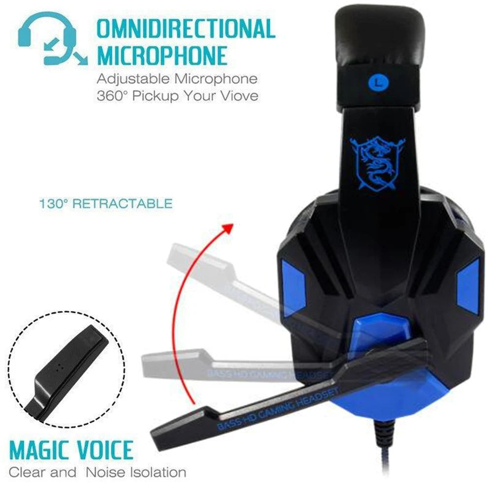 Cuffie da gioco cablate per PS4/PS5/Xbox/Smartphone/PC, cuffie da gioco regolabili a 120° con microfono con cancellazione del rumore
