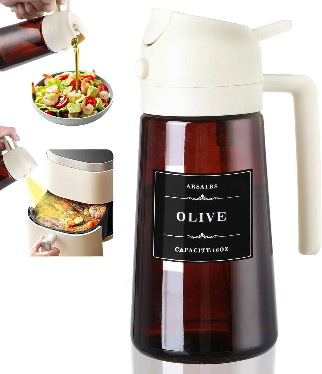 2-in-1 Glass Oil Dispenser & Sprayer