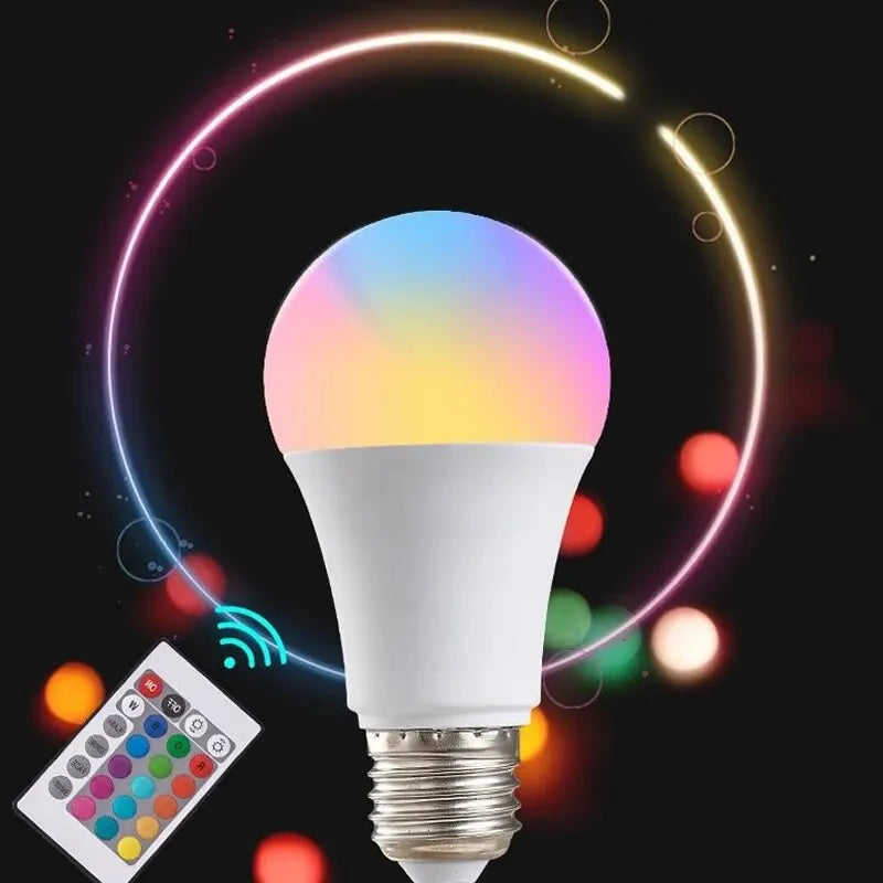 Lampadina LED RGB multicolore a 16 colori E27 220V Illuminazione domestica dimmerabile Telecomando a 24 tasti Lampada intelligente Luce d'atmosfera