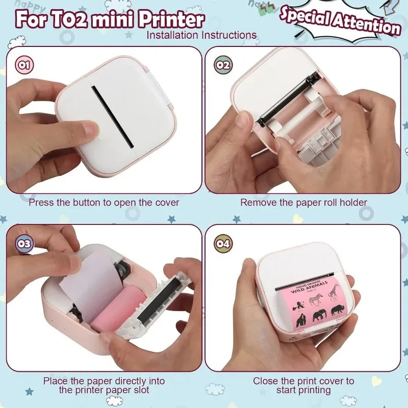 Mini Printer rotoli carta adesivi
