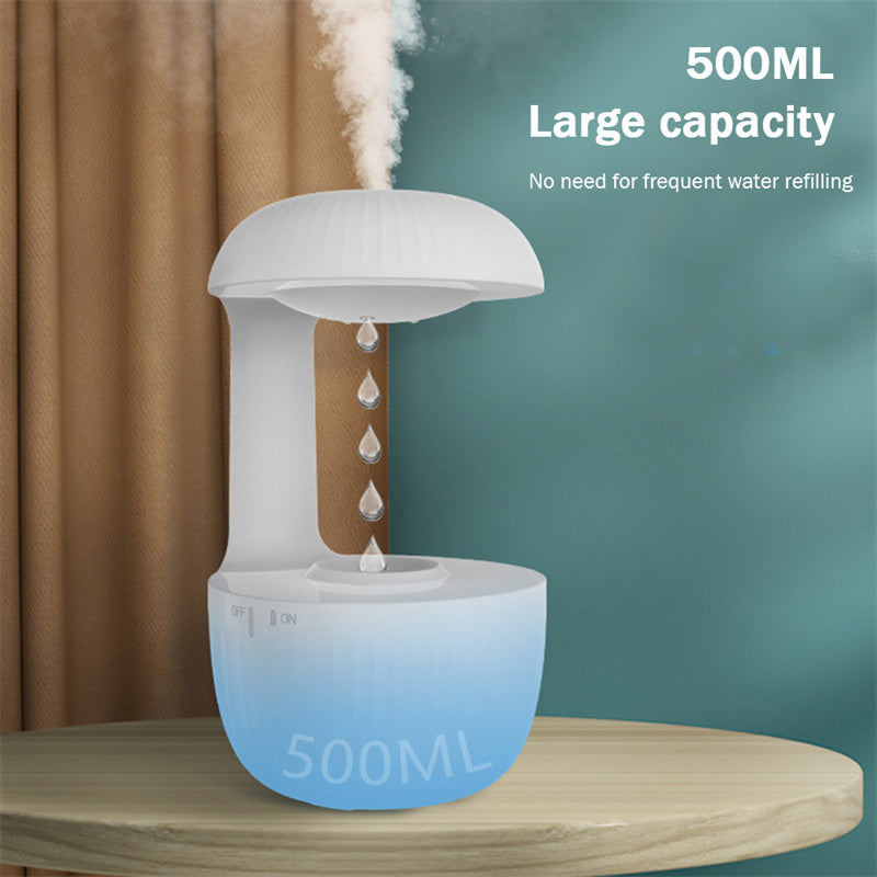 Umidificatore d'aria antigravità, umidificatore controcorrente silenzioso, gocce d'acqua levitanti, nebulizzatore per nebbia fredda, allevia la fatica