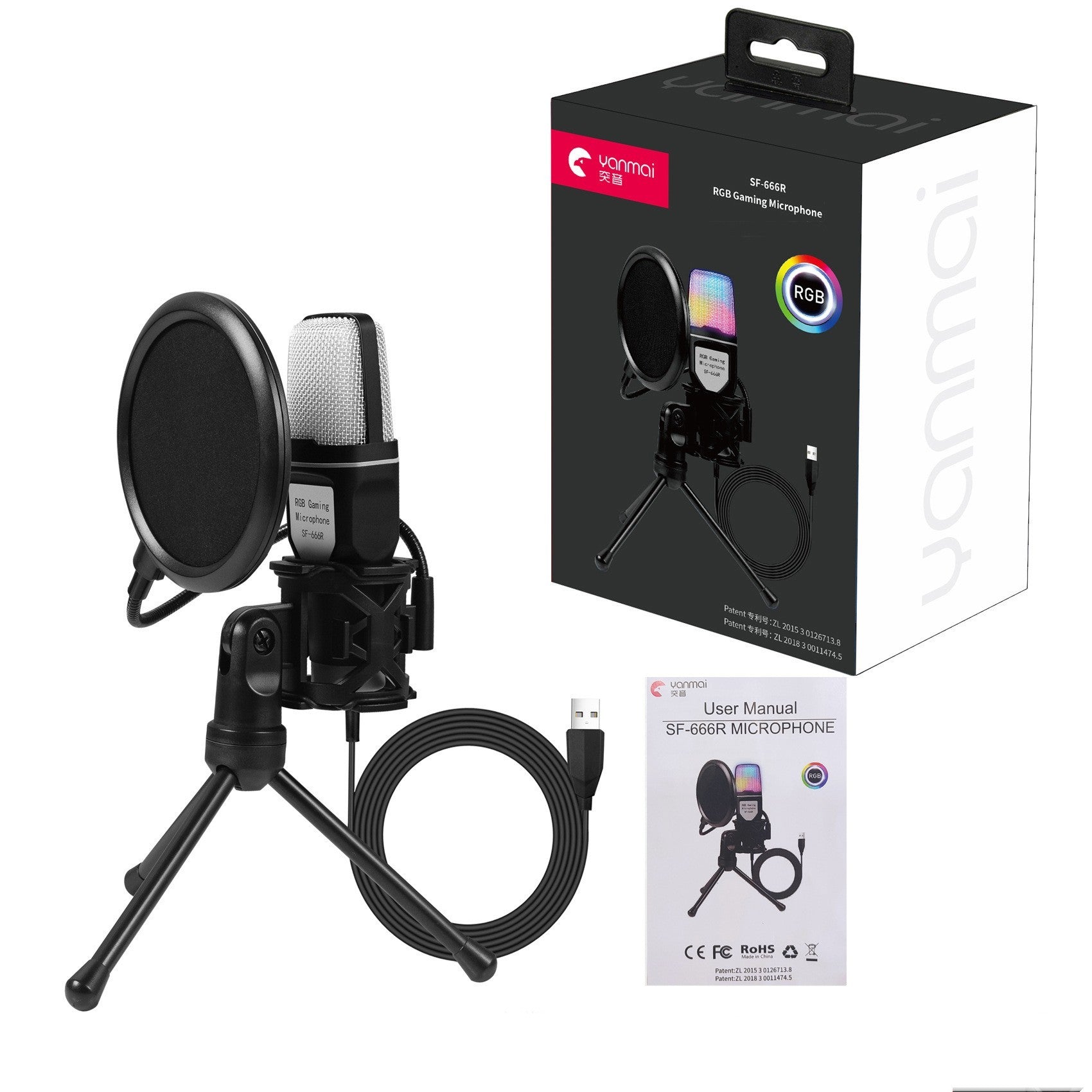Microfono da tavolo per computer a condensazione RGB Esports edition
